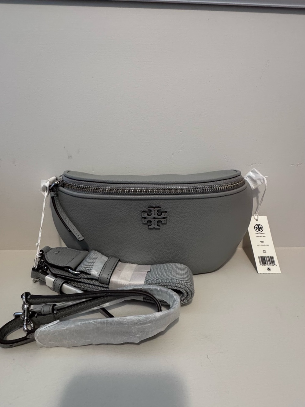 Tory Burch Gray Leather Crossbody Belt Bag